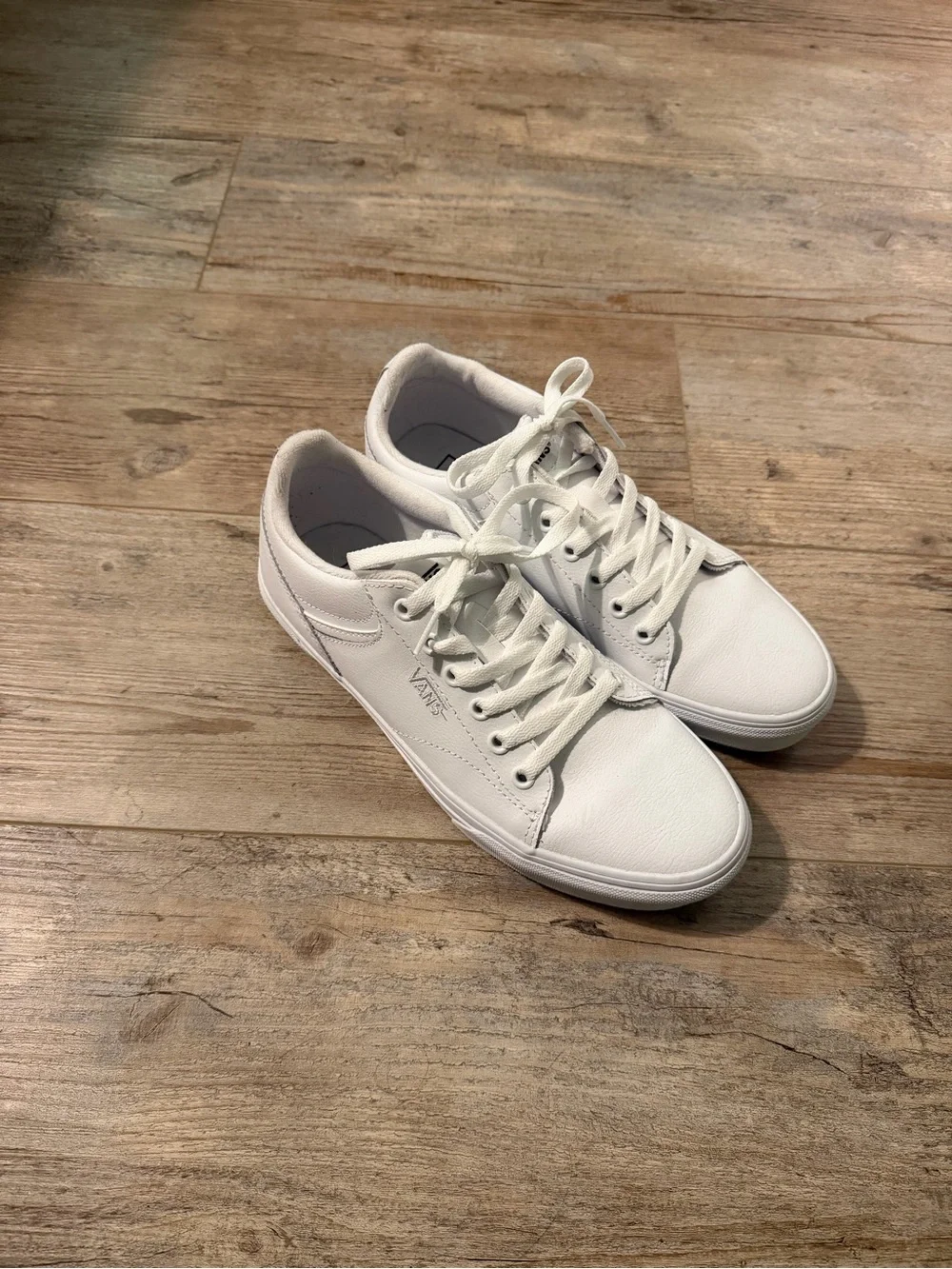 Vans Women’s White Low-Top Leather Sneakers